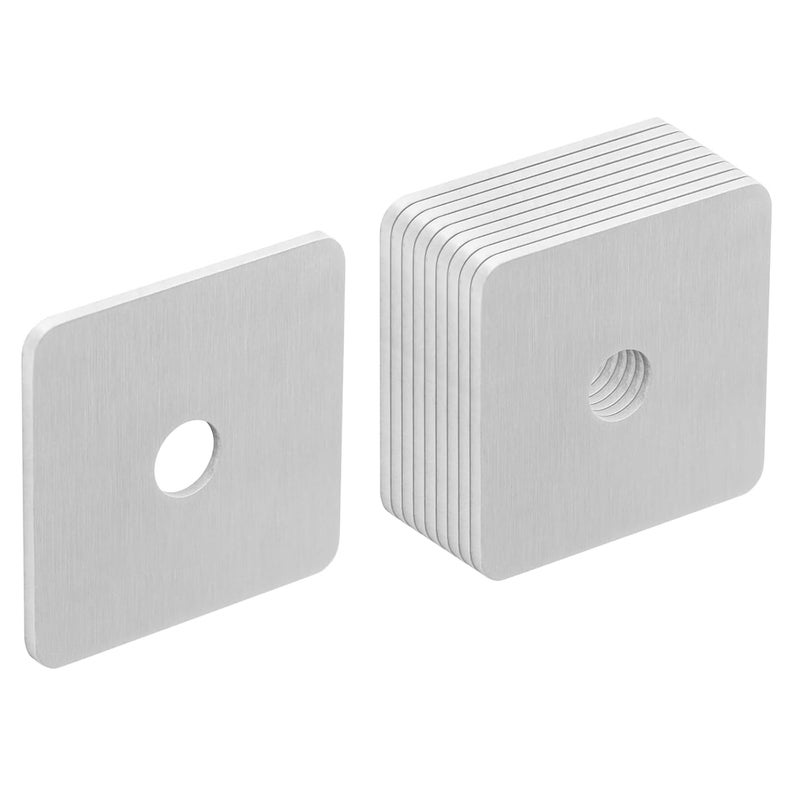 heneng 10 Pcs 304 Stainless Steel Square Plate Washers, 3/8"(ID) x 2-3/8" x 2-3/8", Flat Washer Plate, 1/8" Thick - Image 1